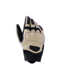 Alpinestars Mustang V3 Leather Gloves, guantes de moto, marrón y negro, con cuero de cabra perforado para ventilación, diseño urbano de puño corto con acolchado protector en los nudillos y logotipo en relieve