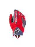 Guantes Alpinestars Durack, guantes para motociclismo, rojo brillante y gris medio, con protección de nudillos dividida y detalles de TPR grises, logotipo Alpinestars blanco en el dorso, puño de neopreno con el logo de la estrella y diseño de aventura de alto rendimiento