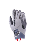 Guantes Alpinestars Durack, guantes de moto, gris oscuro y gris medio, dorso de spandex texturizado, protección de nudillos de TPR, logotipo de Alpinestars en la muñeca, tirador rojo, equipamiento moderno para conducción de aventura