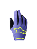 Alpinestars 2026 Radar Gloves, purple and yellow fluo motocross gloves featuring lightweight stretch construction.