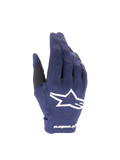 Alpinestars Radar 2025, guantes de motocross para hombre, azul marino y blanco, construcción textil elástica ligera con logotipo de estrella en el dorso