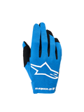 Alpinestars Radar 2026, guantes de motocross para hombre, azules y blancos, con dorso elástico y logotipo Astars sublimado