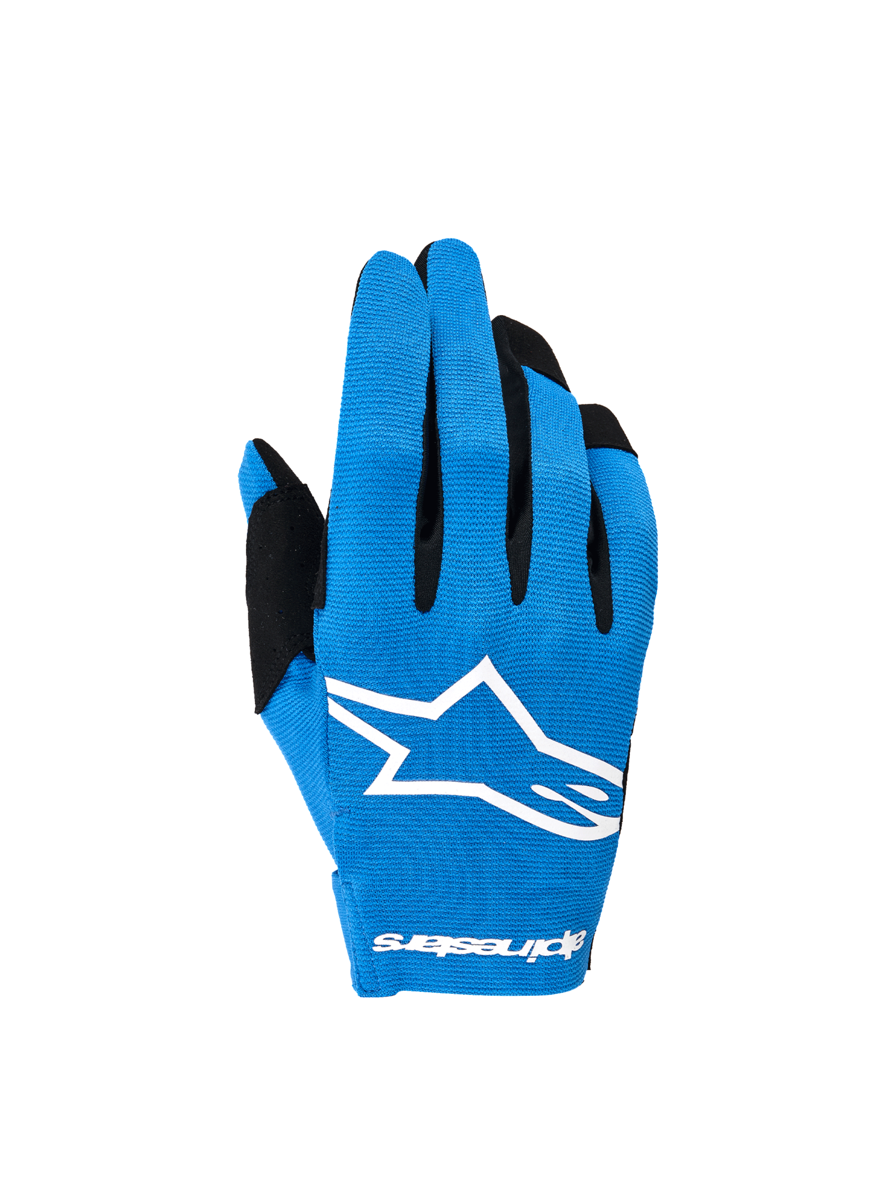 Alpinestars Radar 2026, guantes de motocross para hombre, azules y blancos, con dorso elástico y logotipo Astars sublimado