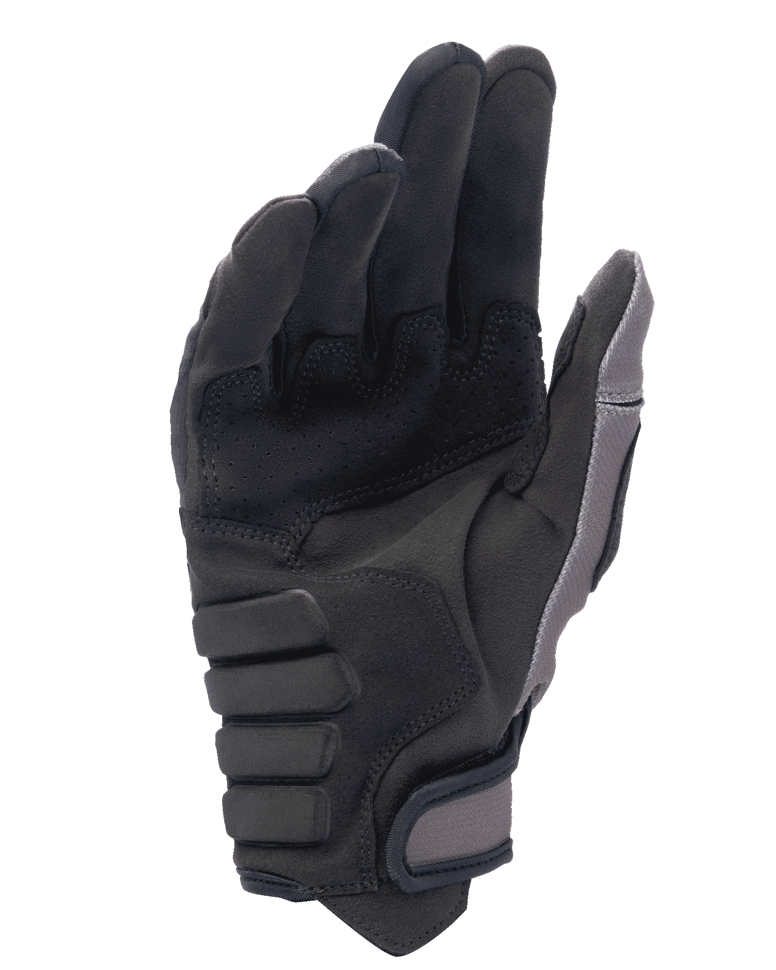 Guantes Alpinestars Techdura, guantes de motocross y enduro, color Falcon Brown, vista de la palma con construcción de ante sintético, acolchado reforzado para el agarre y cierre de puño ajustable de gancho y bucle