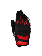 Alpinestars Techdura, guantes de moto para enduro y trail, negros y rojos, con protección de nudillos y malla transpirable.