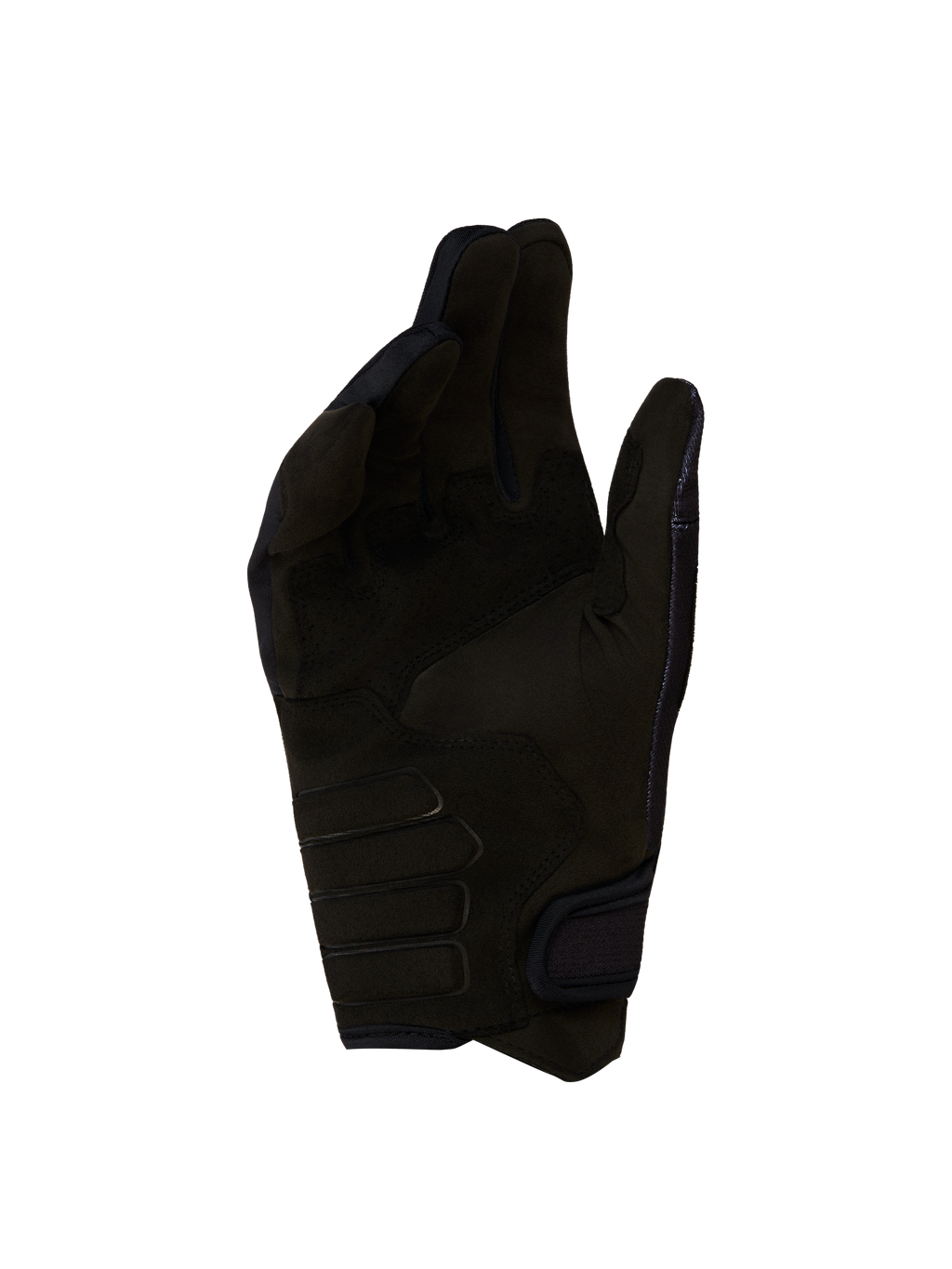 Alpinestars Techdura, guantes de moto negros para enduro, vista de la palma reforzada en ante sintético, certificado CE