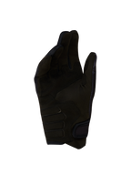 Alpinestars Techdura, guantes de moto negros para enduro, vista de la palma reforzada en ante sintético, certificado CE
