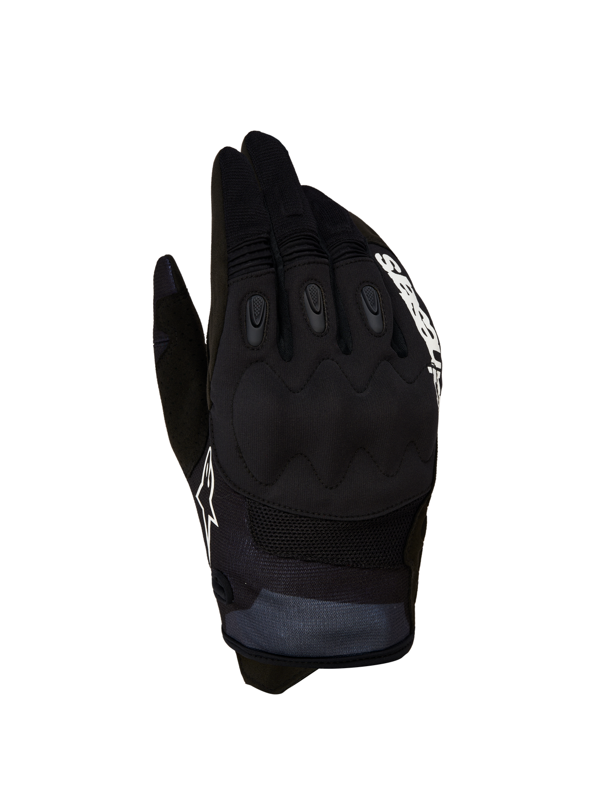 Guantes Alpinestars Techdura para hombre, negros y blancos con nudillos reforzados para motocross y enduro