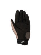 Alpinestars Megawatt V2 Gloves, Off-Road Motocross Gloves, Stone Black, palm view showcasing reinforced thumb and palm area, textured grip, and Velcro wrist adjustment with the white Alpinestars logo.