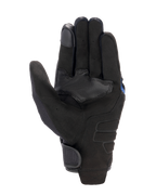 Guantes Alpinestars FQ20 Copper, guantes urbanos para motocicleta, negros, vista de la palma con material de gamuza sintética, parche de refuerzo de agarre texturizado, paneles de malla en el pulgar y cierre de muñeca con gancho y bucle.