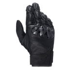 Guantes Alpinestars Celer V3, guantes de moto de cuero de puño corto, negros, con protección rígida de PU en los nudillos y paneles de cuero perforado, diseñados para conducción urbana y en carretera con logotipo en relieve