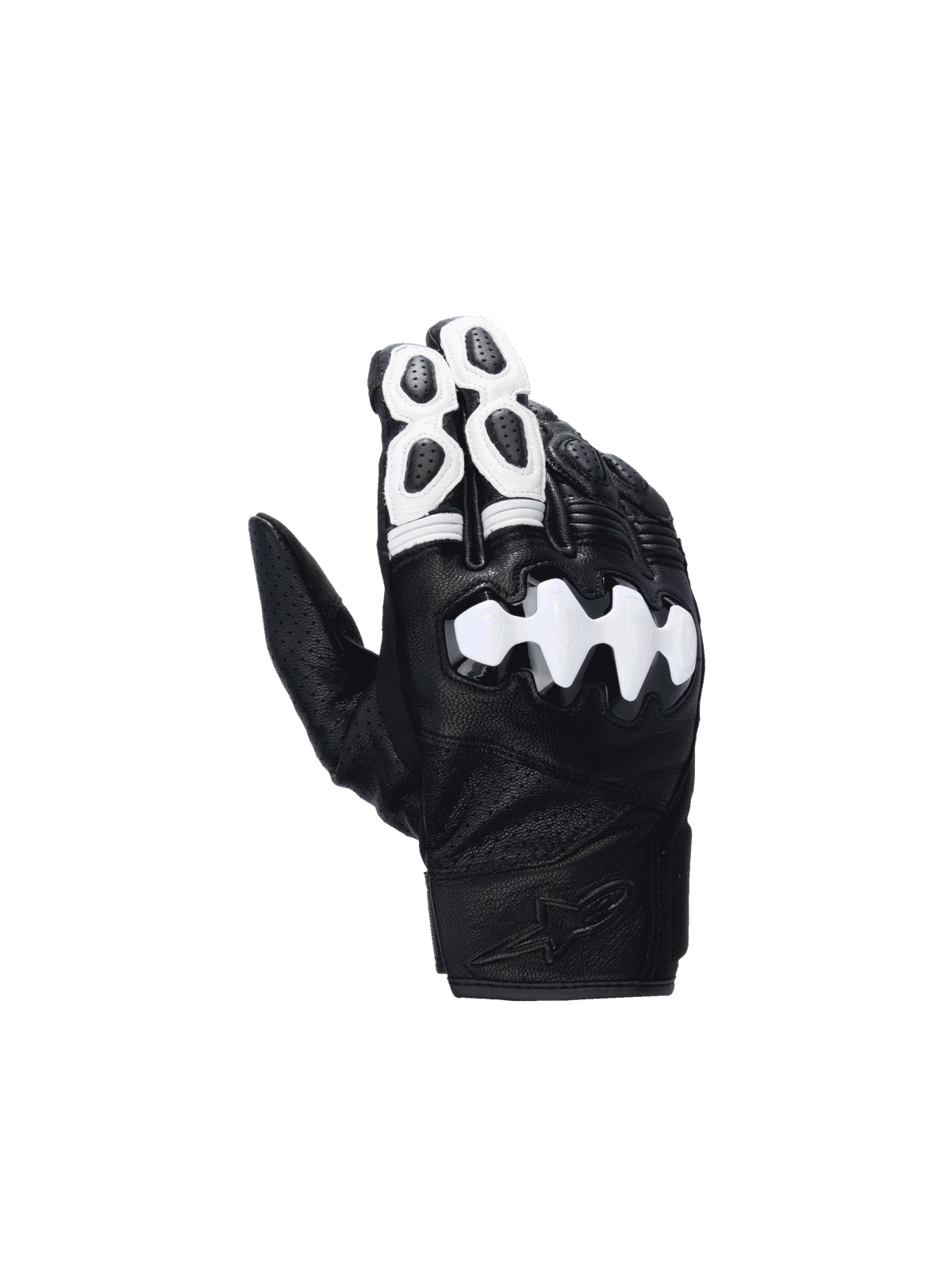 Alpinestars Celer V3, guantes de moto para hombre, negros y blancos, cuero de cabra con protección de nudillos