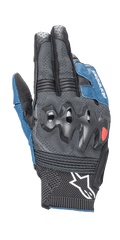 Guantes Alpinestars Morph Sport, guantes de moto, negros y azul sodalita, con protectores de nudillos sobreinyectados, dorso de MorphTech Weave con inserciones RIDEKNIT, logotipo de estrella blanca en el puño, tejido técnico texturizado para conducción en carretera