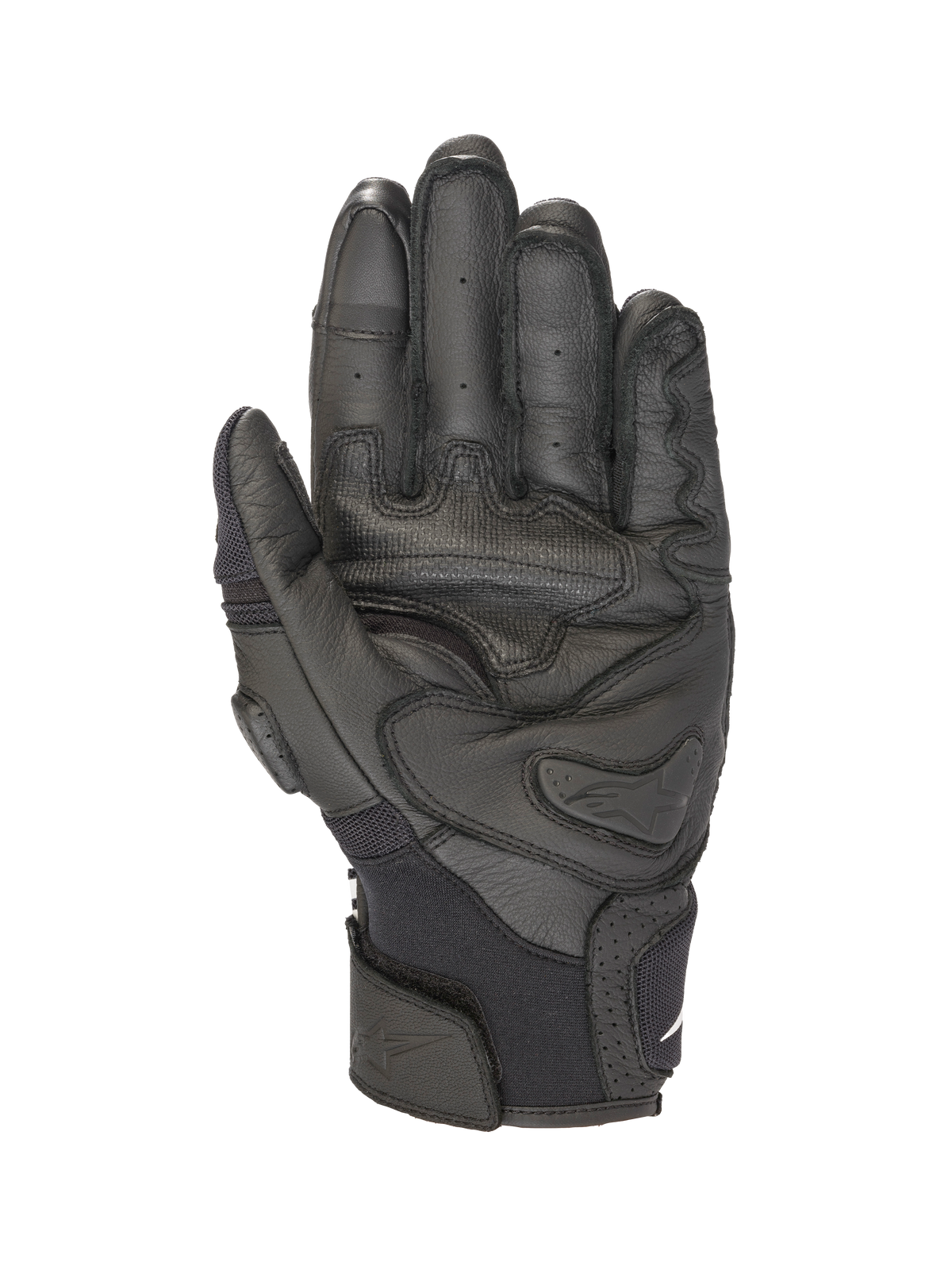 Alpinestars SPX AC V2 Gloves, Short Motorcycle Summer Gloves, Black, CE certified leather and mesh construction with hard palm slider and touchscreen fingertips