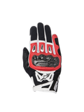 Alpinestars SMX-2 Air Carbon V2, guantes de moto para hombre, negros, rojos y blancos, protección de nudillos de carbono, cuero y malla técnica 3D