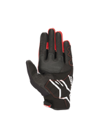 Alpinestars Honda SMX-2 Air Carbon V2 Gloves, palm view, Black and Red leather and mesh motorcycle racing gloves.
