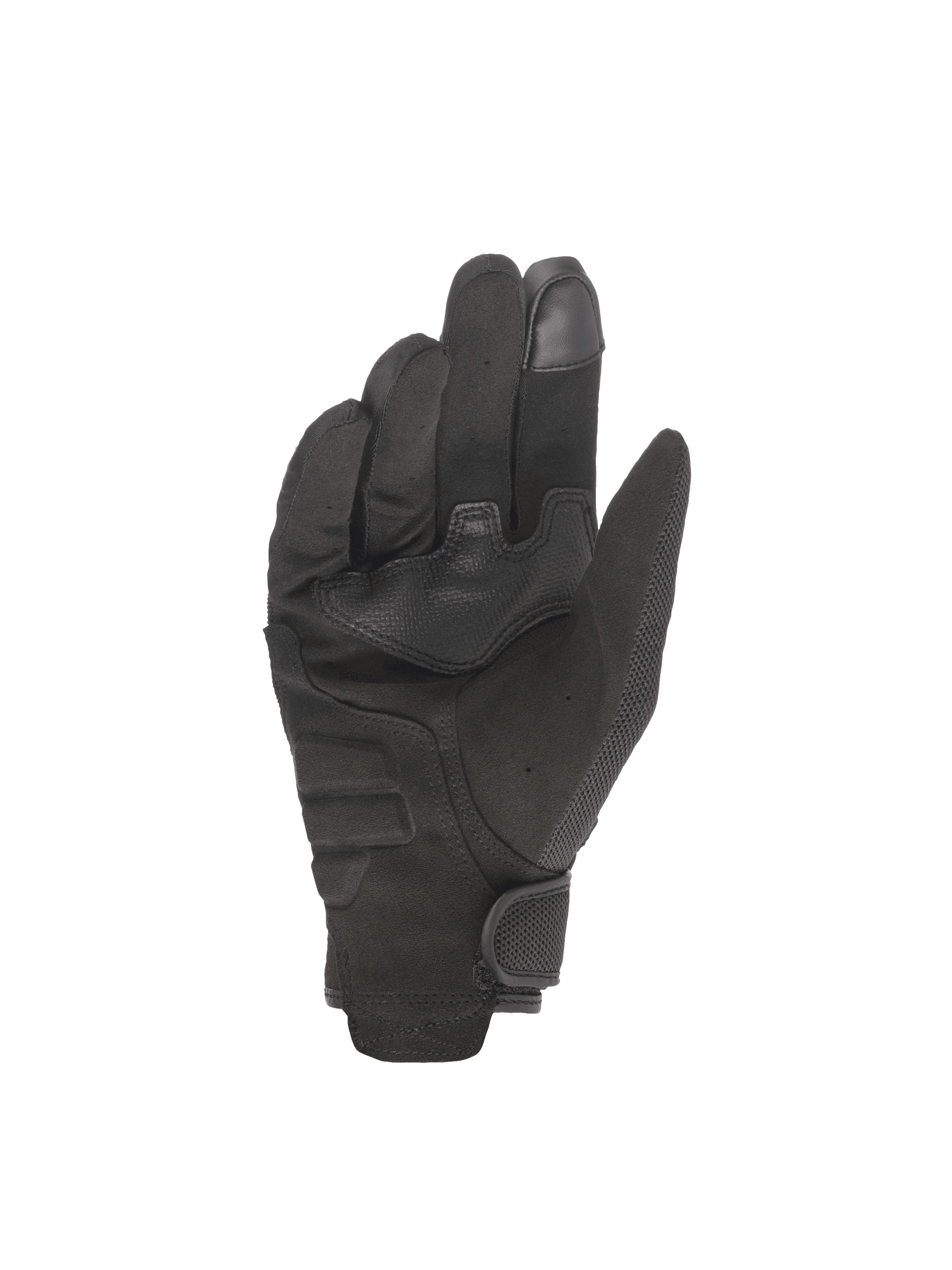 Alpinestars Guantes Copper, guantes de moto urbanos para hombre, negros, vista de la palma en ante sintético y punta táctil
