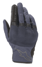 Guantes Alpinestars Copper, guantes de moto urbanos, azul Mood Indigo con detalles negros, construcción de tejido de malla, con protección rígida en los nudillos y articulaciones de los dedos tipo acordeón, logotipo de Alpinestars en el dorso