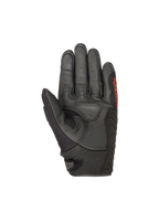 Alpinestars SMX-1 Air V2 black and red motorcycle gloves, featuring a reinforced leather palm for sport road riding.