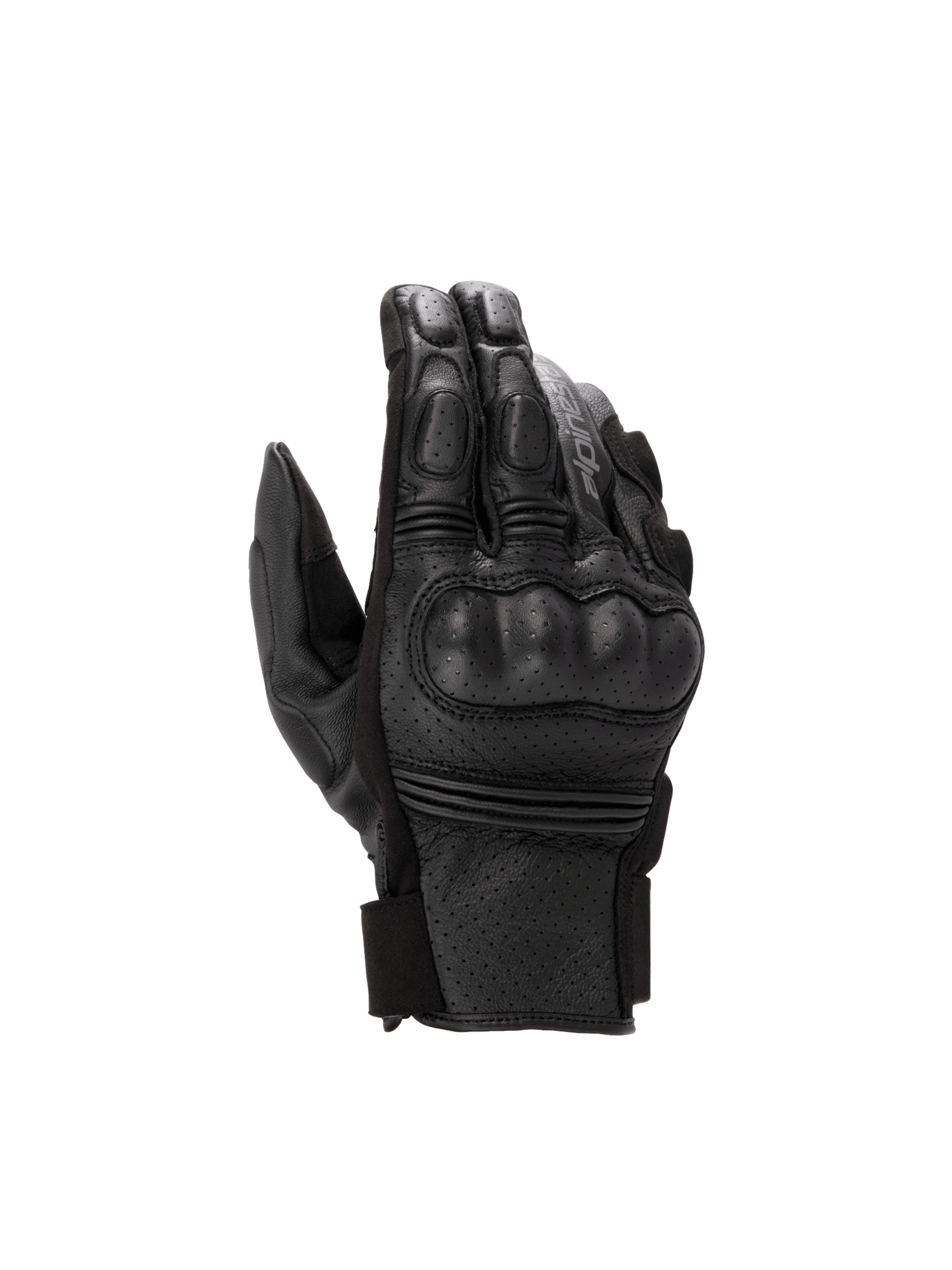 Alpinestars guantes Phenom de cuero Air, guantes de moto para hombre, negros, cuero perforado y protección rígida de nudillos