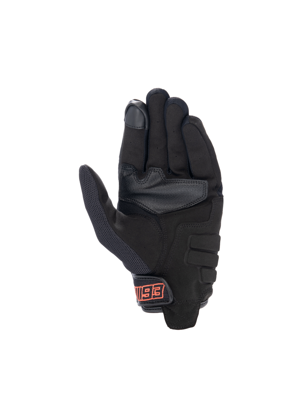Alpinestars MM93 Losail V2, guantes de moto urbanos negros y rojo fluo con palma de gamuza sintética
