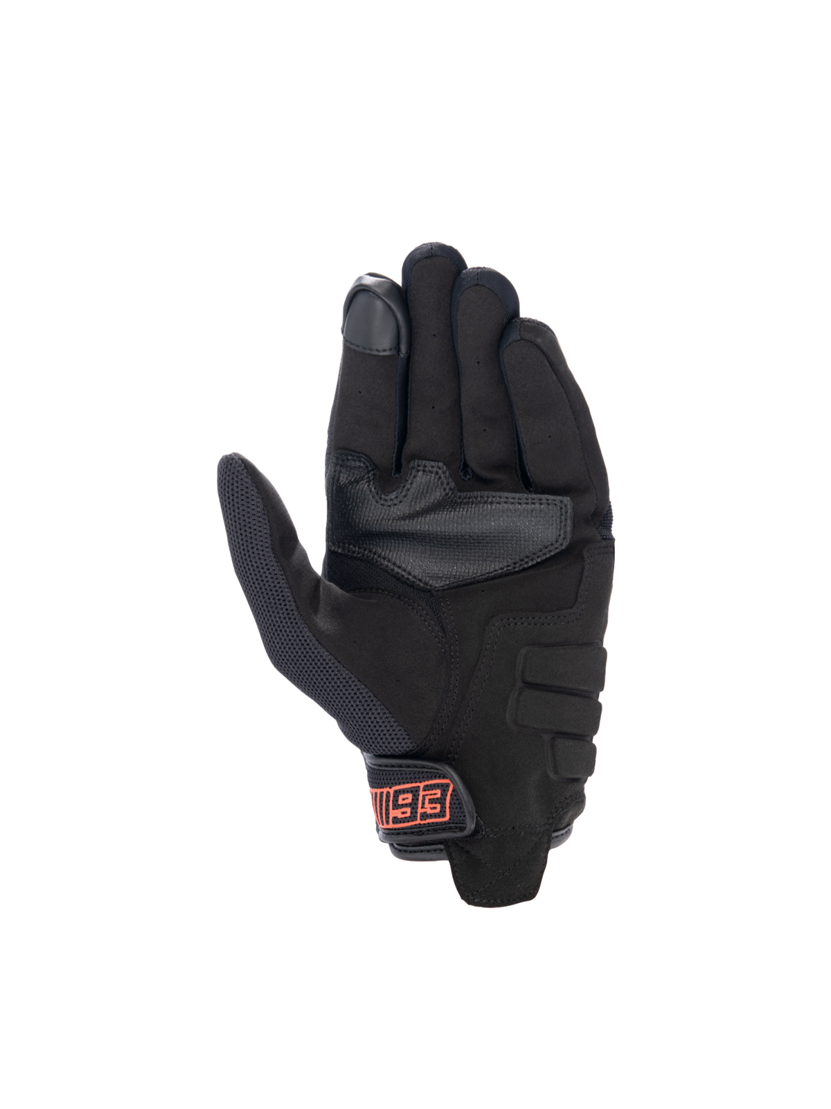 Alpinestars MM93 Losail V2, guantes de moto urbanos negros y rojo fluo con palma de gamuza sintética