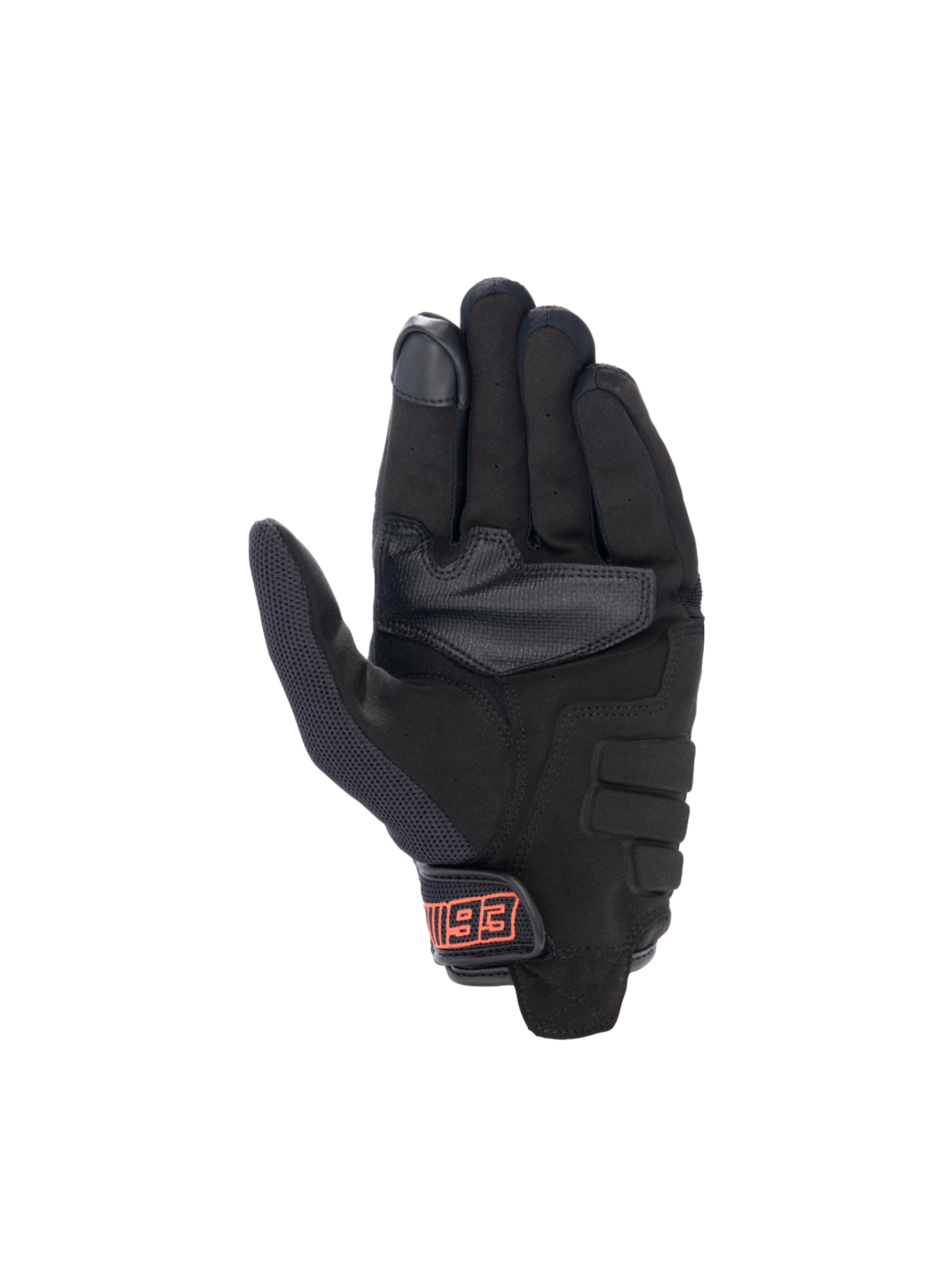 Alpinestars MM93 Losail V2, guantes de moto urbanos negros y rojo fluo con palma de gamuza sintética