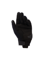 Guantes Alpinestars Reef Women's V2, vista de la palma, Black Hawaiian Ocean, guantes de moto para mujer de puño corto con palma de gamuza sintética, puntas de los dedos compatibles con pantallas táctiles y cierre de muñeca ajustable de gancho y bucle.