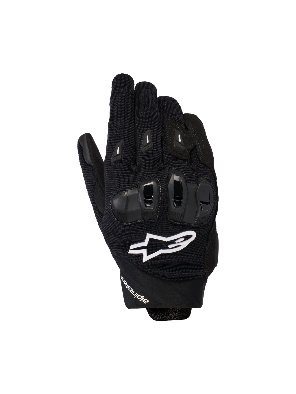 Alpinestars Stella SP X 3, guantes de moto para mujer, negros con logo blanco, con tejido de malla texturizada y protección de nudillos de TPU, equipamiento de carretera de alto rendimiento de estilo deportivo