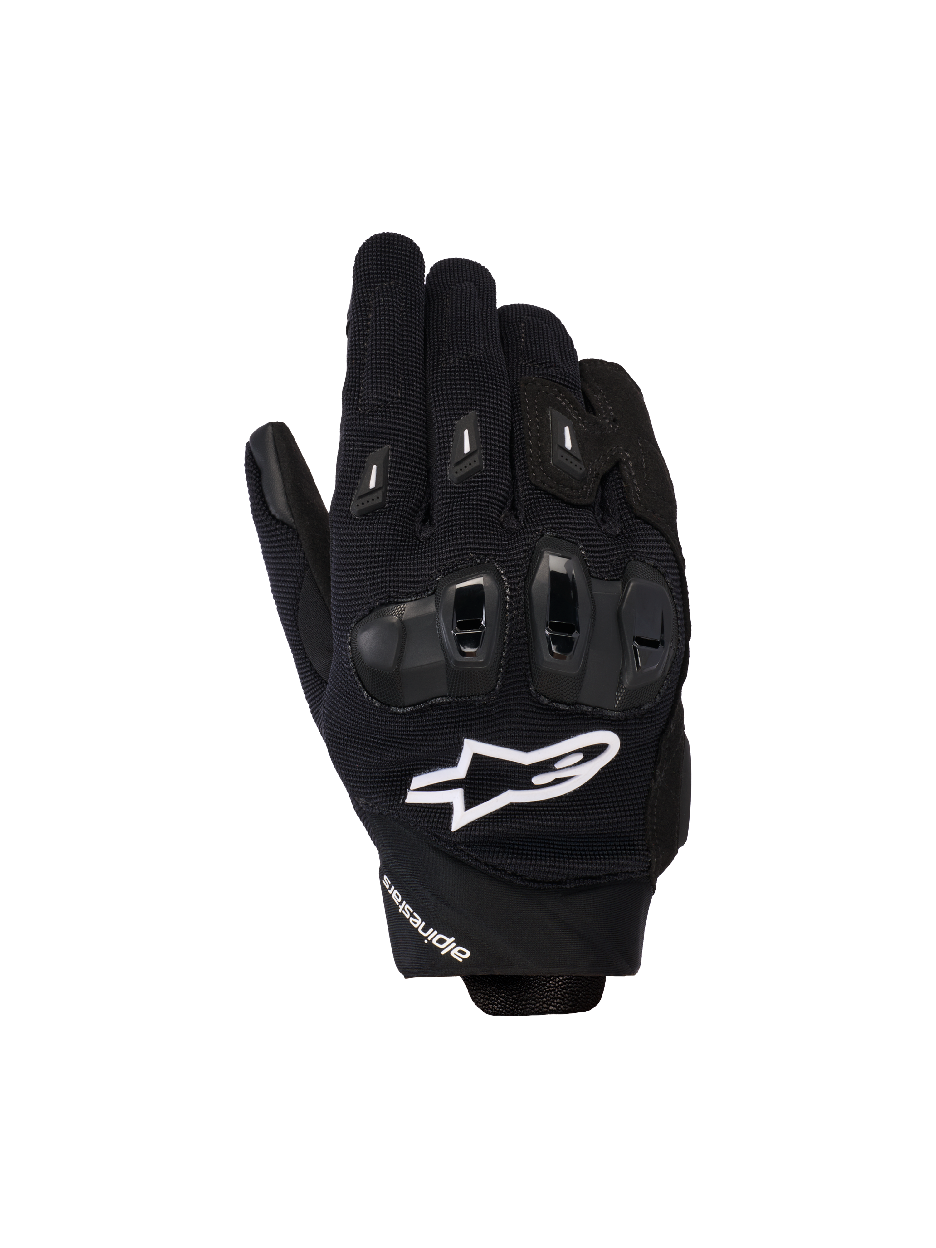 Alpinestars Stella SP X 3, guantes de moto para mujer, negros con logo blanco, con tejido de malla texturizada y protección de nudillos de TPU, equipamiento de carretera de alto rendimiento de estilo deportivo