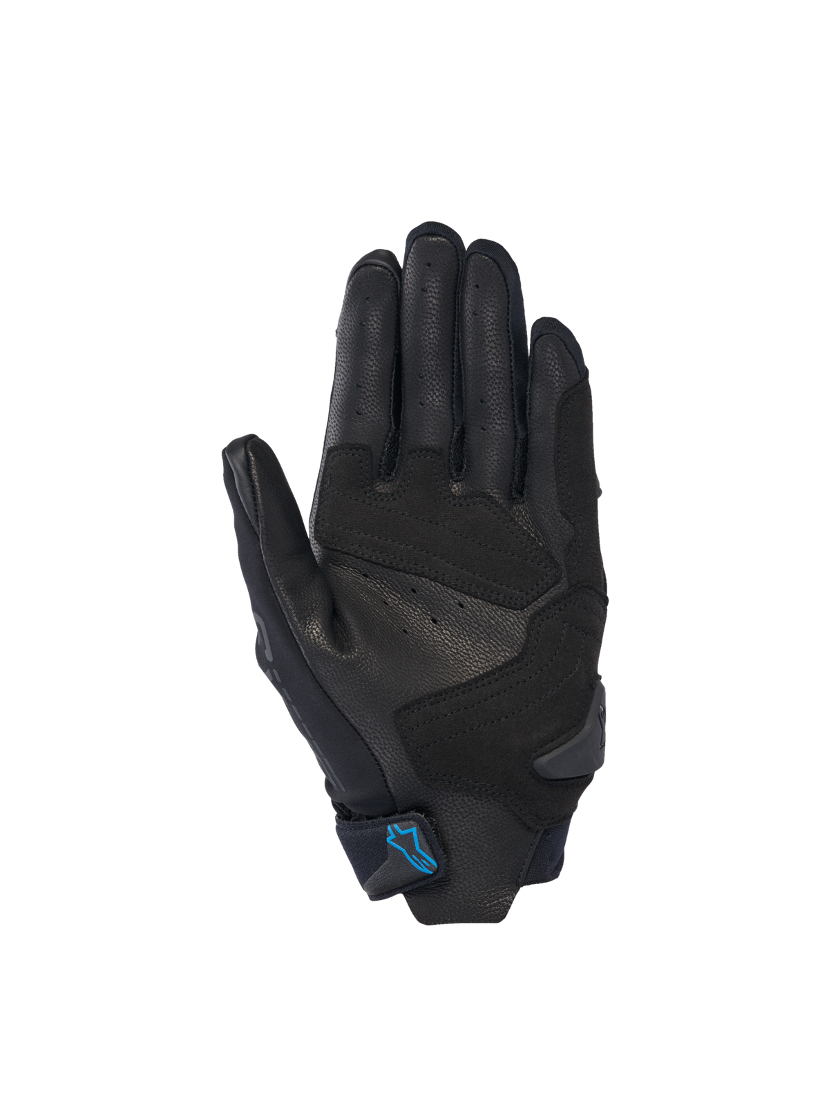 Alpinestars Stella SP X 3, guantes de moto para mujer, negros y azul, palma de cuero perforado y diseño técnico ventilado