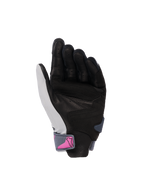 Alpinestars Stella SP X 3 Gloves, Women's Motorcycle Gloves, Palm View, Mid Gray Asphalt Black with pink logo on the wrist strap, perforated leather palm for grip and ventilation, sporty design for road riding