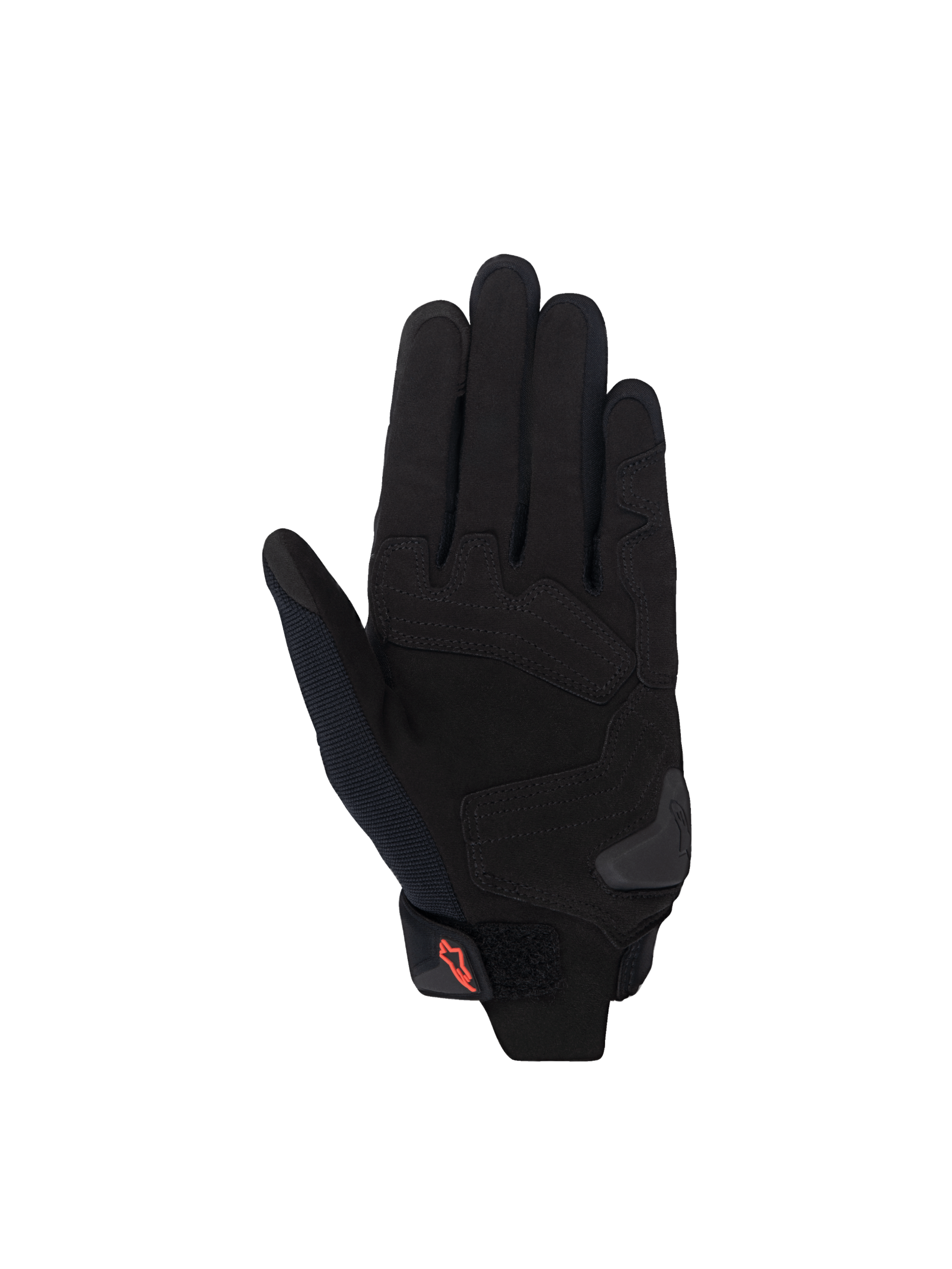 Alpinestars Stella SP X 1, guantes de moto para mujer, negros y rojos, palma de cuero sintético y deslizadores TPR