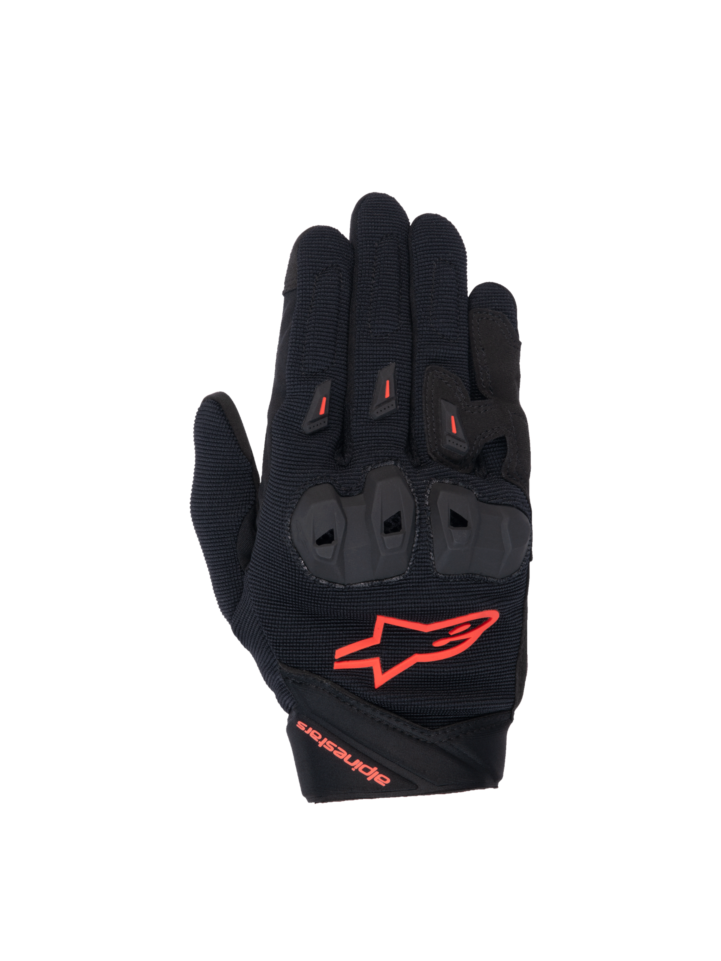 Alpinestars Stella SP X 1, guantes de moto para mujer, negros y rojos fluo, textil ventilado con nudillos TPR, certificados CE KP1, ideales para carreras y conducción deportiva