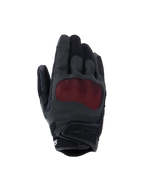 Alpinestars Stella Mogress Airflow, guantes de moto para mujer, negro antracita y rojo, con protección de nudillos NUCLEON PLASMA y malla roja, dorso perforado con láser, inserciones de malla 3D y diseño urbano transpirable.