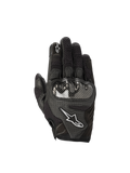 Alpinestars Stella SMX1-Air V2, guantes de moto para mujer, negros, confeccionados en cuero y malla transpirable, con protección de nudillos en polímero duro y puntas de los dedos táctiles, certificación CE Nivel 1