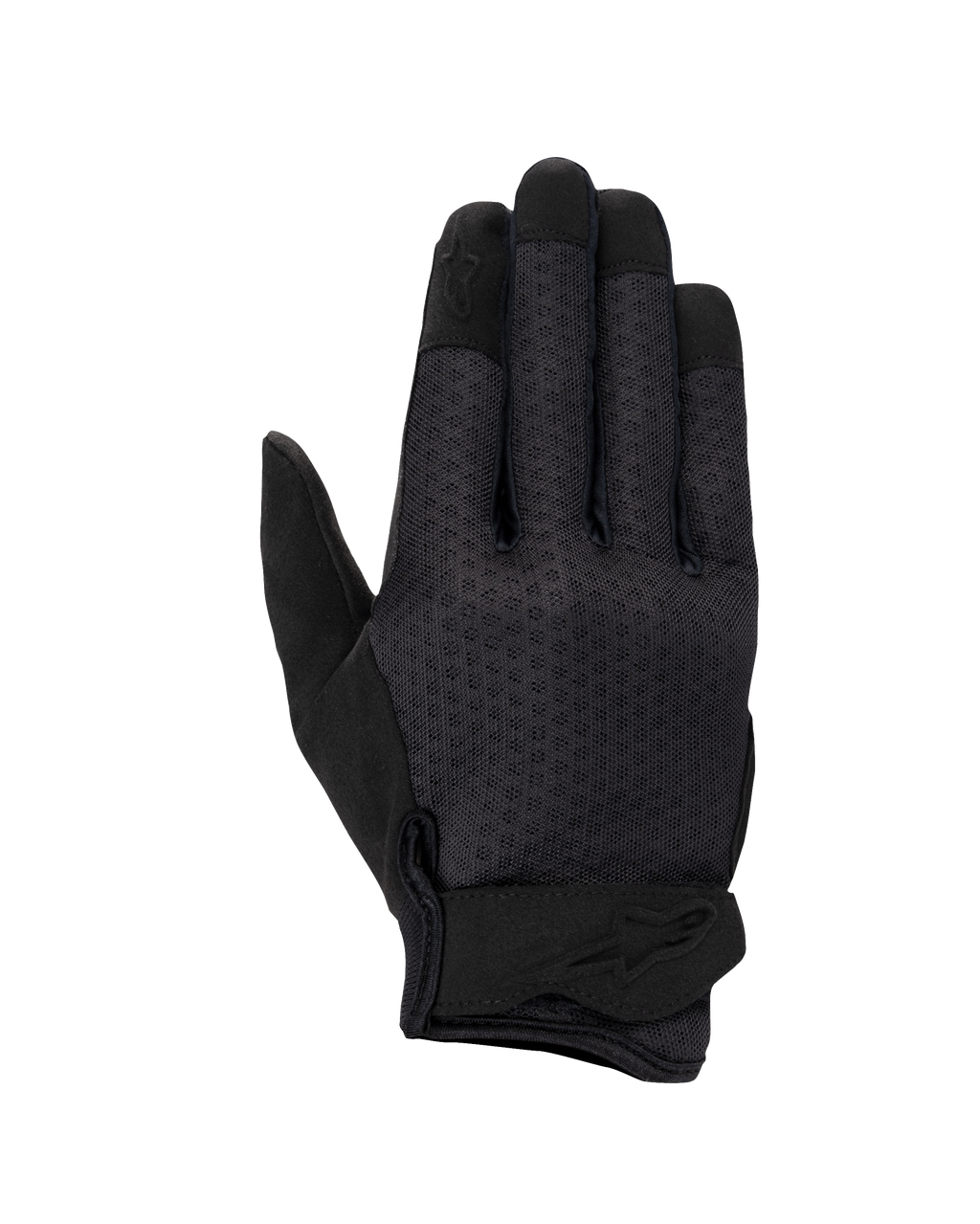 Alpinestars Stated Air Women's Gloves, guantes de moto para mujer, negros, con dorso de malla ventilada, cierre de muñeca ergonómico con logotipo en relieve y puntas de los dedos reforzadas, diseño urbano aerodinámico