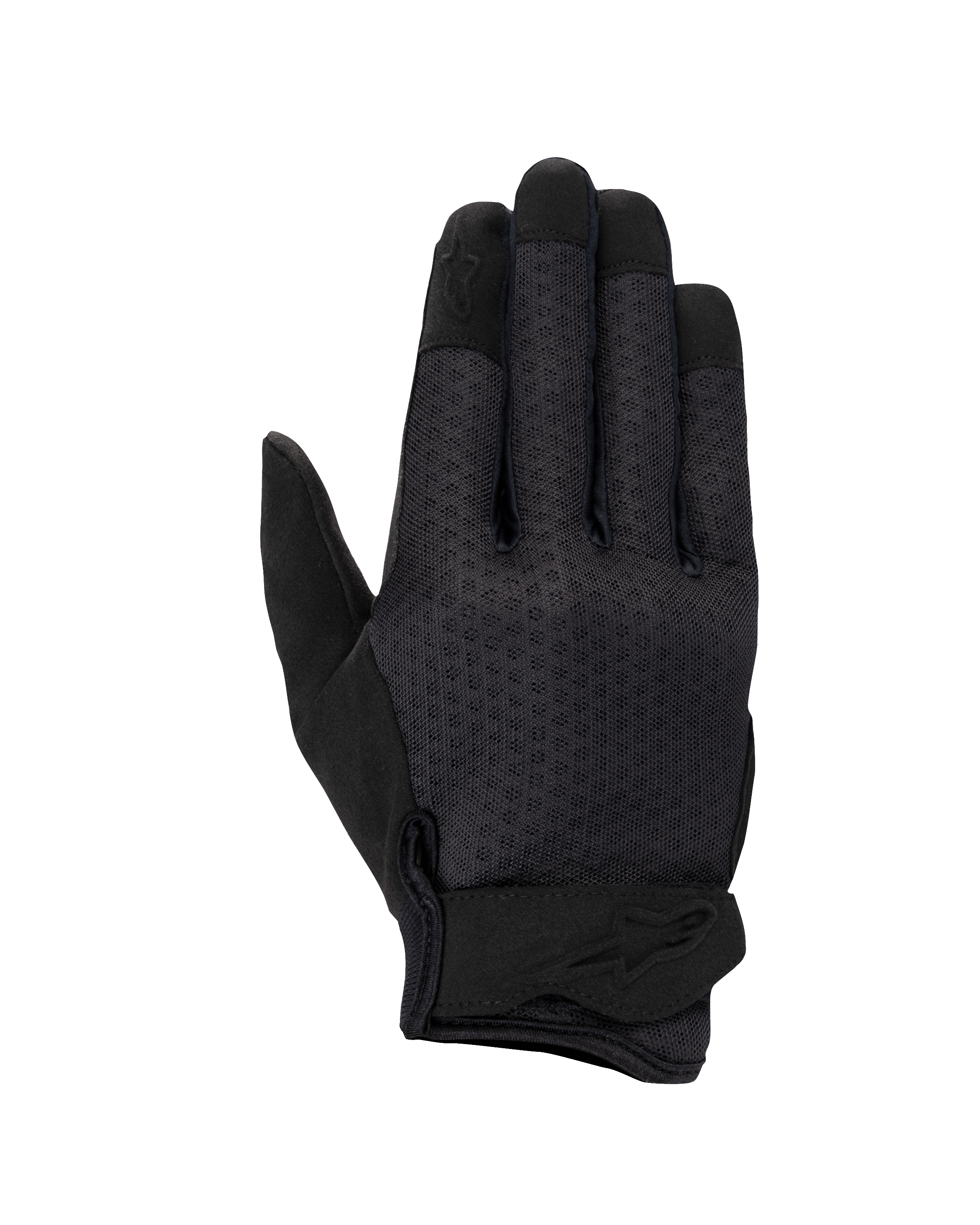 Alpinestars Stated Air Women's Gloves, guantes de moto para mujer, negros, con dorso de malla ventilada, cierre de muñeca ergonómico con logotipo en relieve y puntas de los dedos reforzadas, diseño urbano aerodinámico