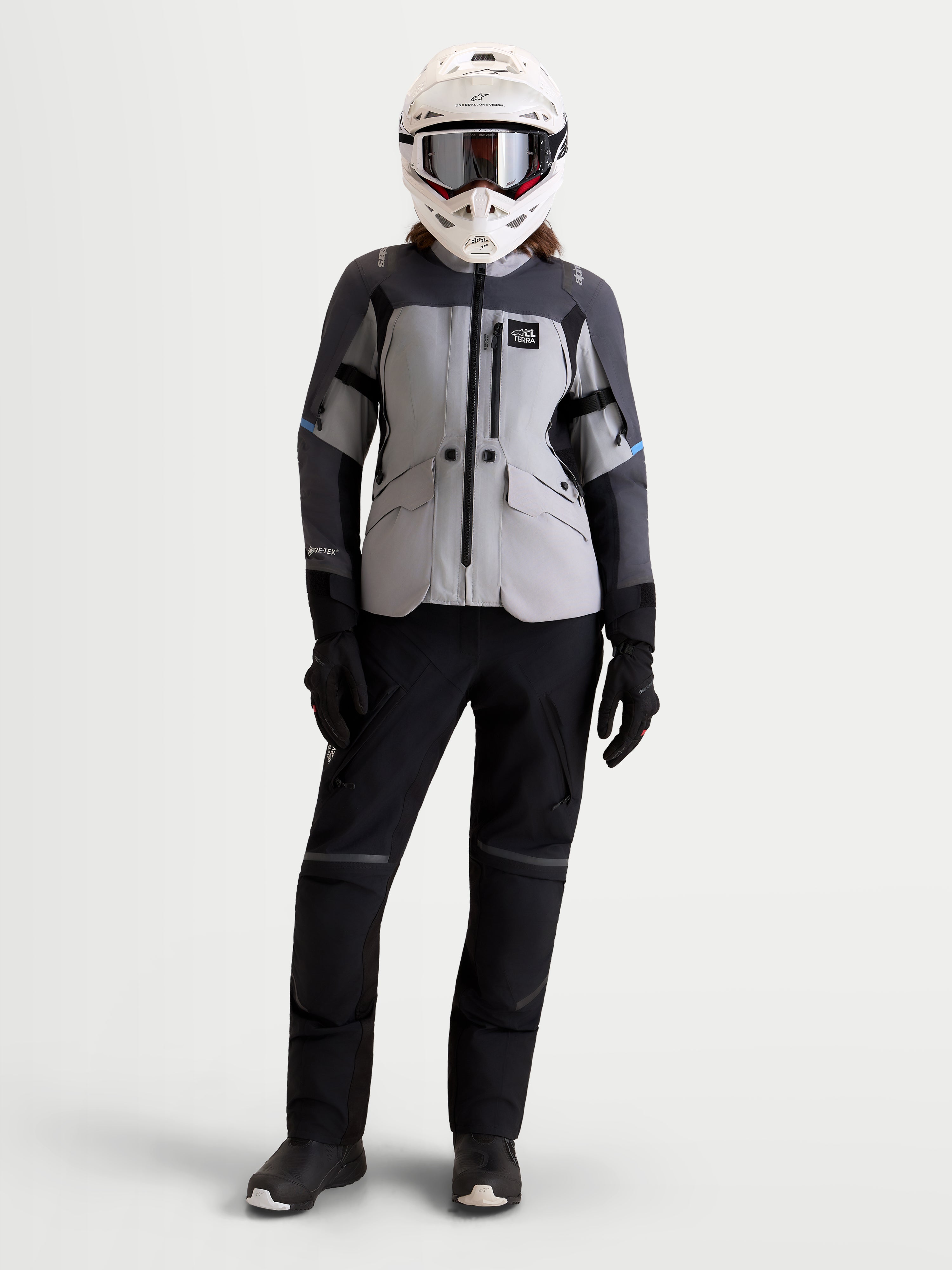 Stella ST-7 V2 GORE-TEX® - Gray Motorcycle Gear Set | Alpinestars®
