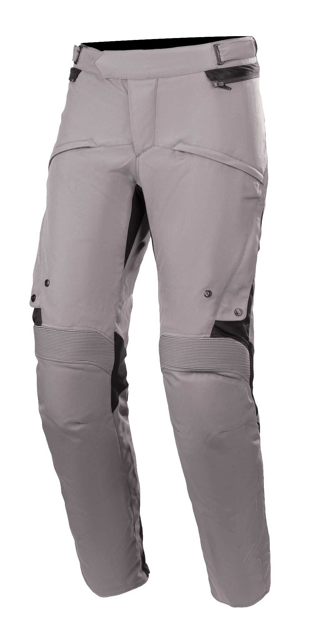 Pantalones Alpinestars Road Pro GORE-TEX, pantalones de moto para turismo, gris oscuro y negro, con paneles elásticos de acordeón en las rodillas, correas de cintura ajustables, ventilación y bolsillos con cremallera, construcción duradera en tejido técnico