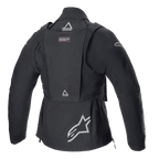 Chaqueta Alpinestars Techdura con Paquete Táctico, chaqueta de moto todoterreno, Black Reflex, vista trasera con chaleco táctico desmontable y logotipos ASTARS, logotipo de estrella grande en la parte inferior de la espalda, construcción modular robusta para conducción de enduro
