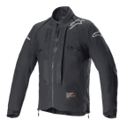 Chaqueta Alpinestars Techdura, chaqueta de motociclismo off-road en color Black Reflex, con logos de estrella blancos en los hombros, marca Alpinestars tonal en los paneles del pecho, cremallera frontal y construcción textil duradera, diseño técnico para enduro