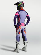 Pantalones Supertech Dyna y Supertech Dyna Gear Set de Alpinestars, equipo de motocross de alto rendimiento para hombre, morado y rosa fluo, vista trasera