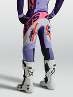 Alpinestars Supertech Dyna, pantalones de motocross para hombre, violeta y morado con rosa flúor, ripstop transpirable, vista trasera