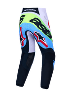 Pantalones Alpinestars Supertech Dyna, de motocross para hombre, verde fluo y negro, vista trasera con zonas transpirables.