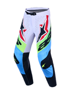 Pantalones Alpinestars Supertech Dyna de motocross para hombre, lila claro y verde flúor, con paneles de rodilla de cuero