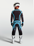 Alpinestars Supertech Vesta Pants in Black and Turquoise, pro-level motocross gear with an athletic performance fit.