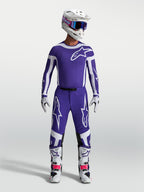 Alpinestars Pantalones Supertech Vesta, pantalones de motocross para hombre en azul profundo y blanco, con ajuste atlético y tejido rip-stop