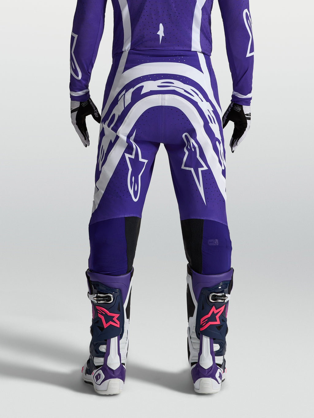 Alpinestars pantalones Supertech Vesta de motocross, hombre, azul oscuro y blanco, ajuste atlético y tejido rip-stop.