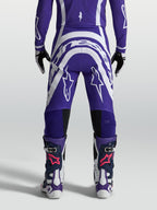Alpinestars pantalones Supertech Vesta de motocross, hombre, azul oscuro y blanco, ajuste atlético y tejido rip-stop.